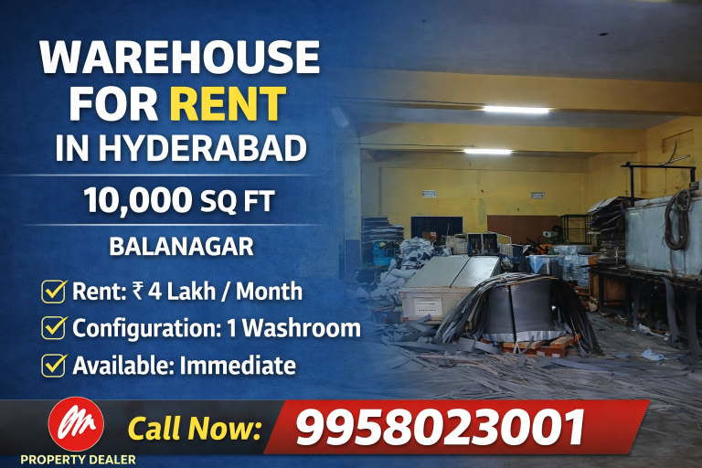 10000 Sqft Warehouse For Rent in Balanagar hyderabad