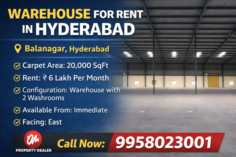 20000 SqFt Warehouse for Rent in Balanagar Hyderabad