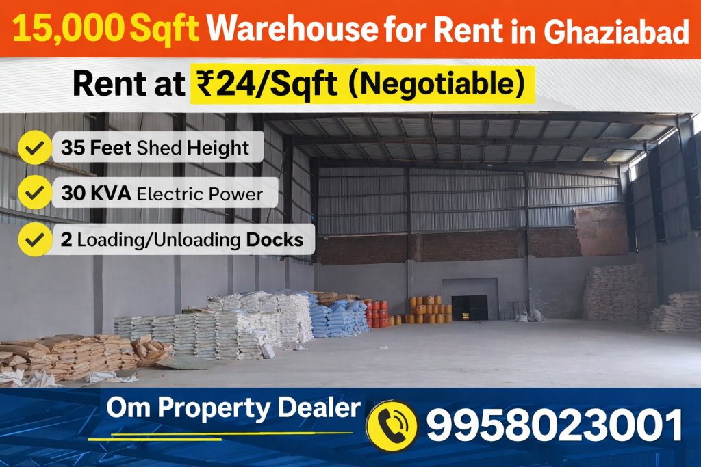 15000 Sqft Warehouse for Rent in Meerut Road Industrial Area Ghaziabad in Meerut Road Industrial Area
