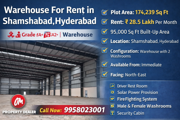 95000 SqFt Warehouse For Rent in Hyderabad
