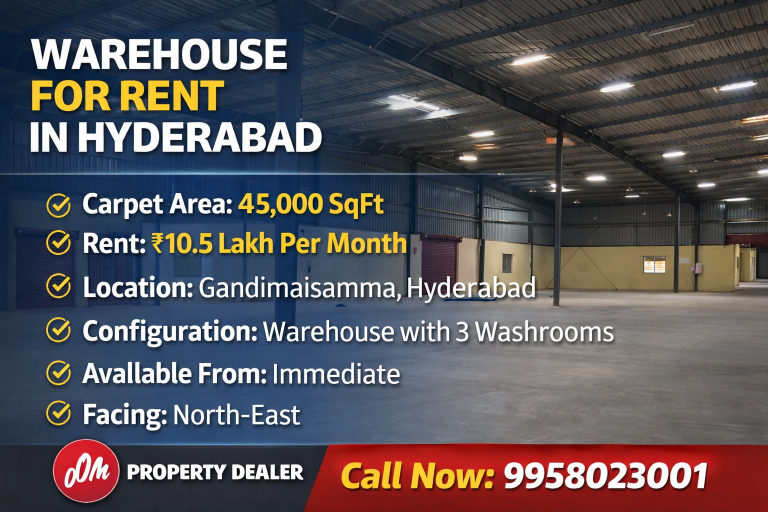 45000 SqFt Warehouse For Rent in Hyderabad