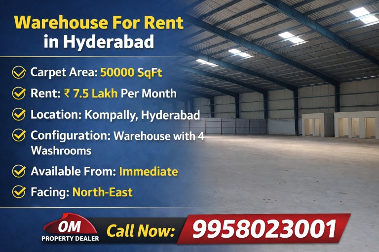50000 SqFt Warehouse For Rent in Hyderabad