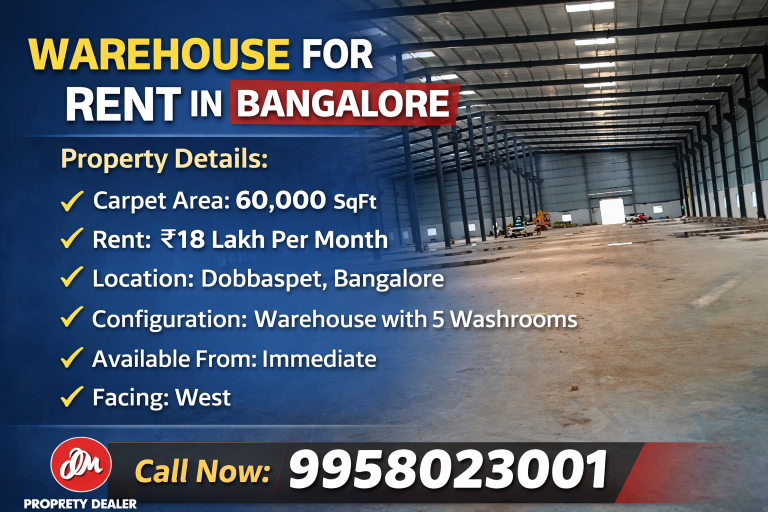 60000 Sq Ft Warehouse for Rent in Bangalore