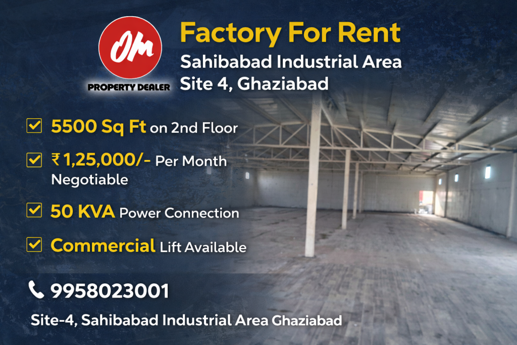 5500 Sq Ft Factory for Rent in Sahibabad Industrial Area Site 4, Ghaziabad in Site 4 Sahibabad 