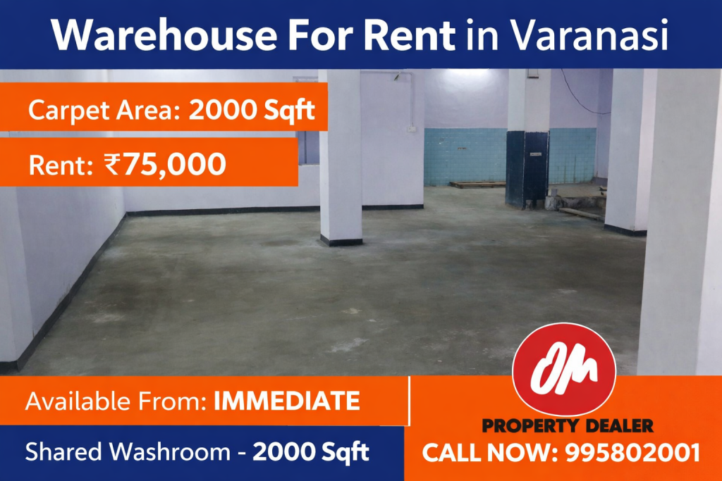 2000 Sqft Warehouse for Rent in Varanasi in Lahurabir, Varanasi
