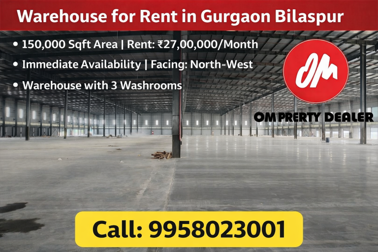 150000 Sqft Warehouse for Rent in Gurgaon Bilaspur