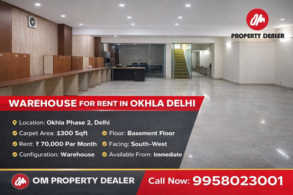 1300 Sqft Warehouse for Rent in Okhla Phase 2 Delhi in Okhla Phase 2