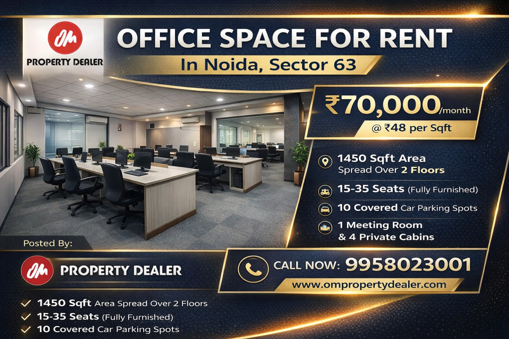 1450 Sqft Office Space for Rent in Noida Sector 63 in Sector-63, Noida