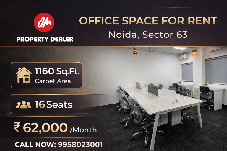 1160 Sq Office Space for Rent in Noida Sector 63