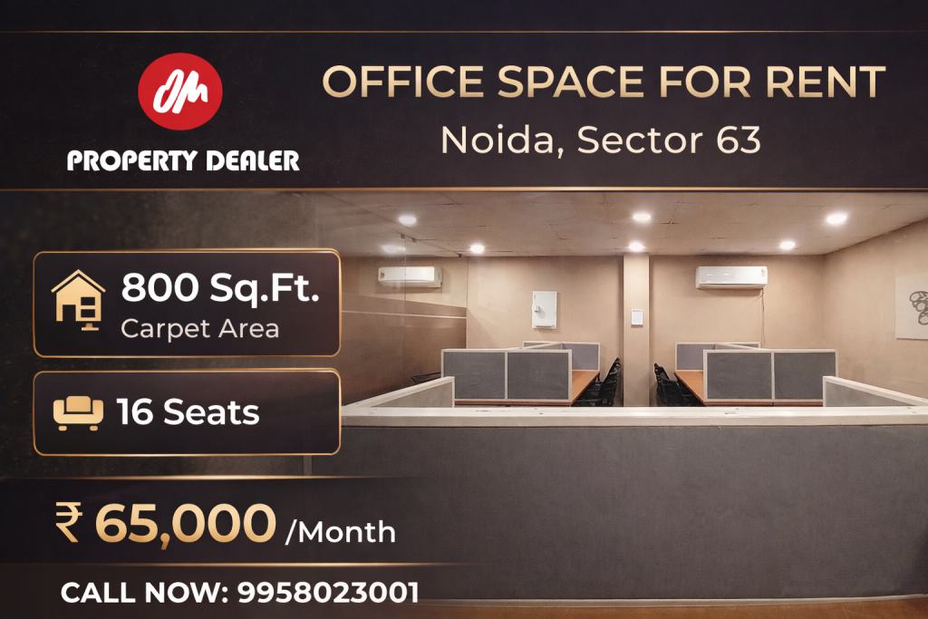 800 Sq Ft Furnished Office Space for Rent in Noida Sector 63 in Sector 63
