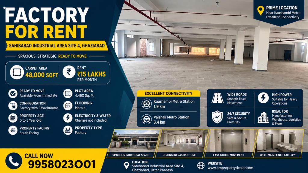 Factory for rent in Sahibabad Industrial Area
