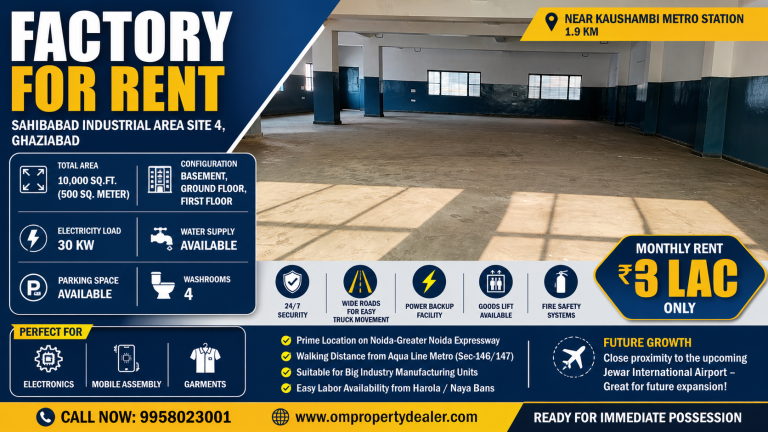 10000 Sqft Factory for Rent Sahibabad Site 4 ₹3 Lakh