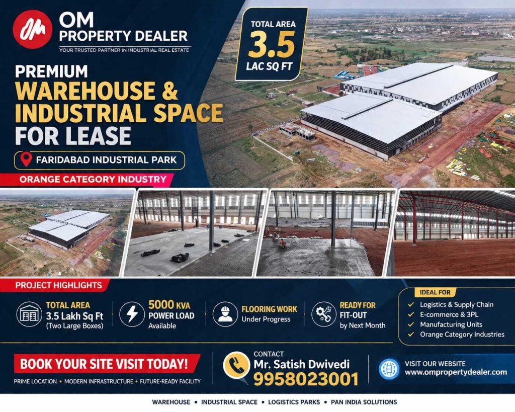 3.5 Lakh Sq Ft Warehouse for rent in Faridabad in Lodha Industrial Park