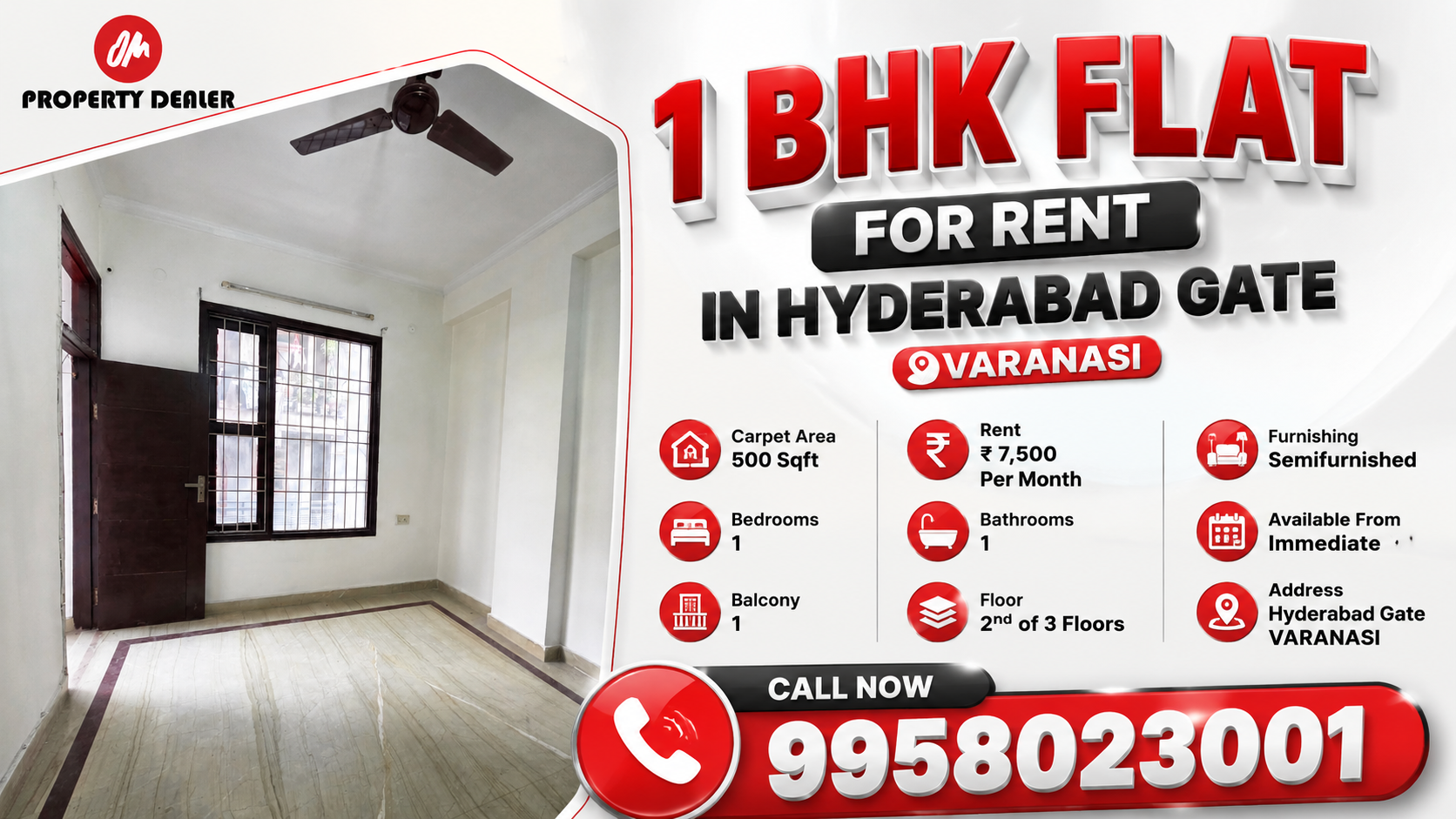 1 BHK Flat for Rent in Hyderabad Gate Varanasi