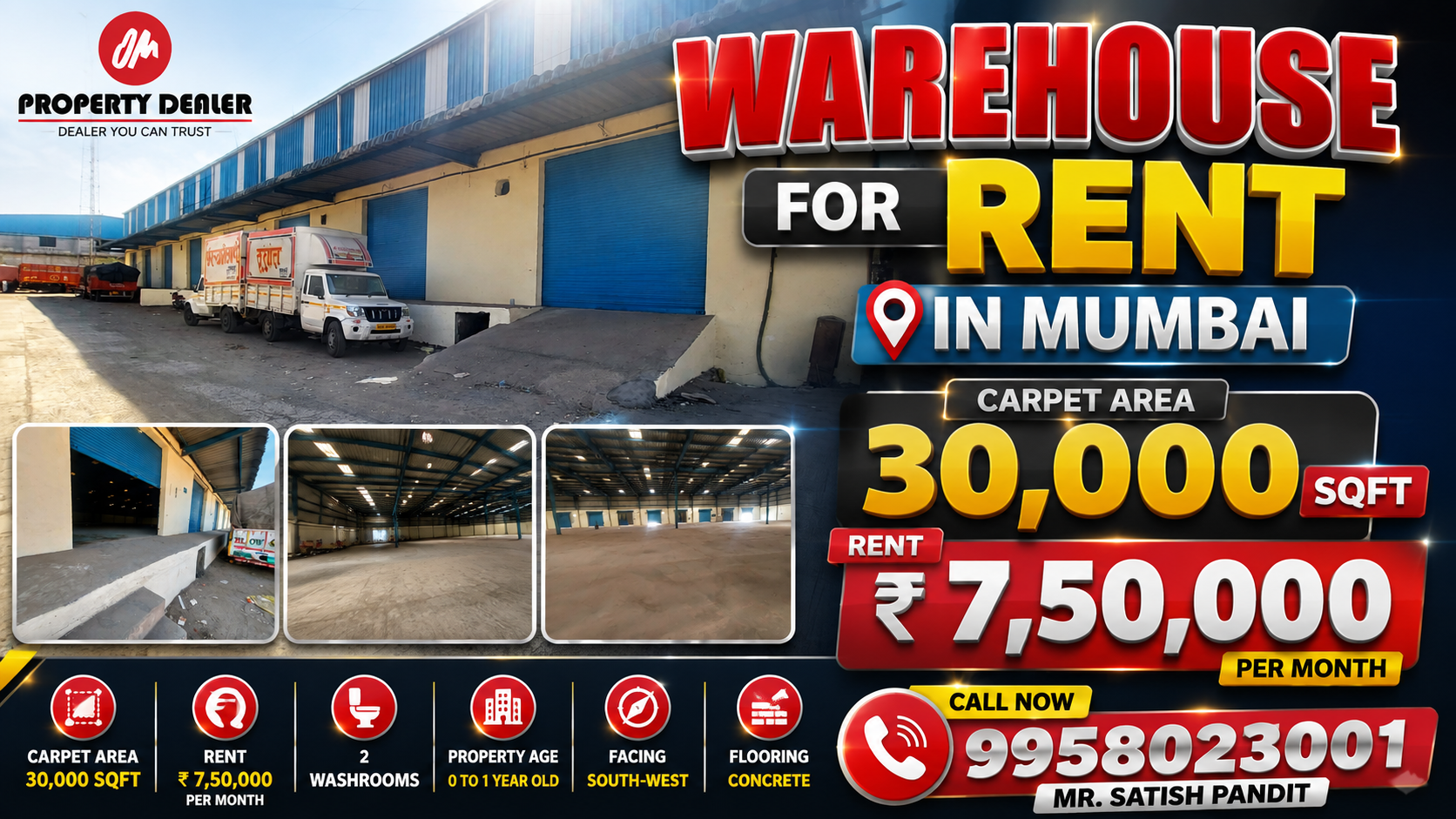 30,000 Sqft Warehouse for Rent in Mumbai