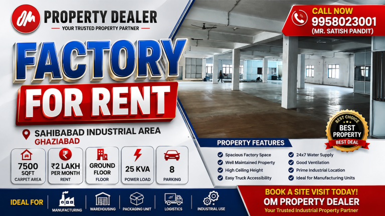 7500 Sqft Factory for Rent in Sahibabad Industrial Area