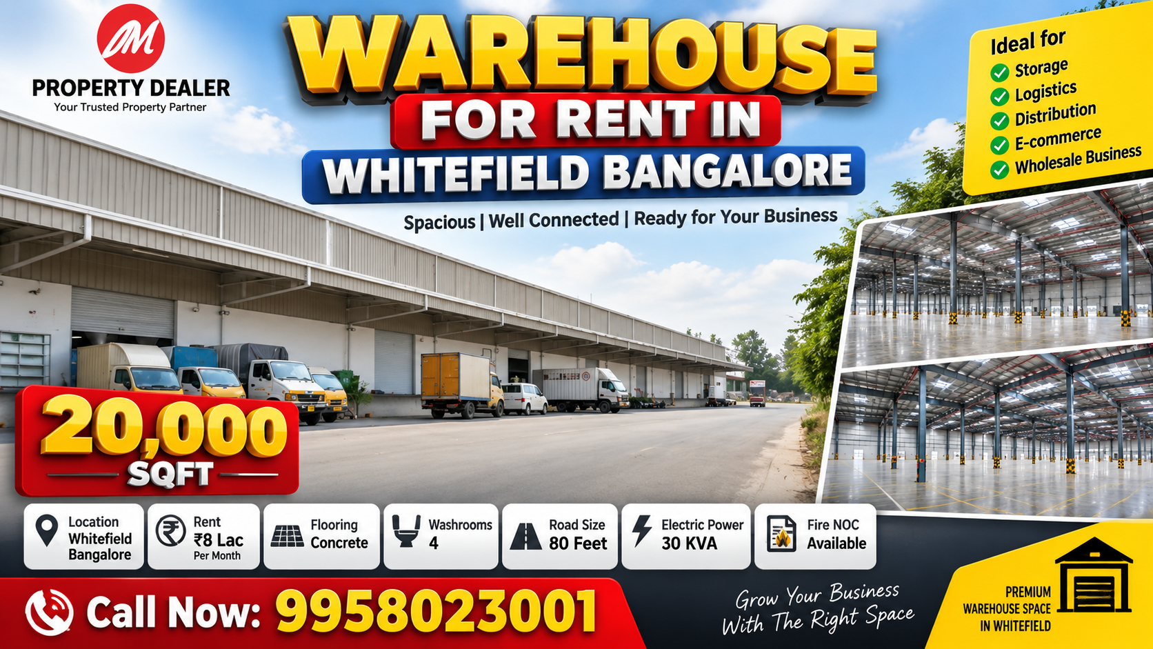 20,000 Sqft Warehouse for Rent in Whitefield Bangalore