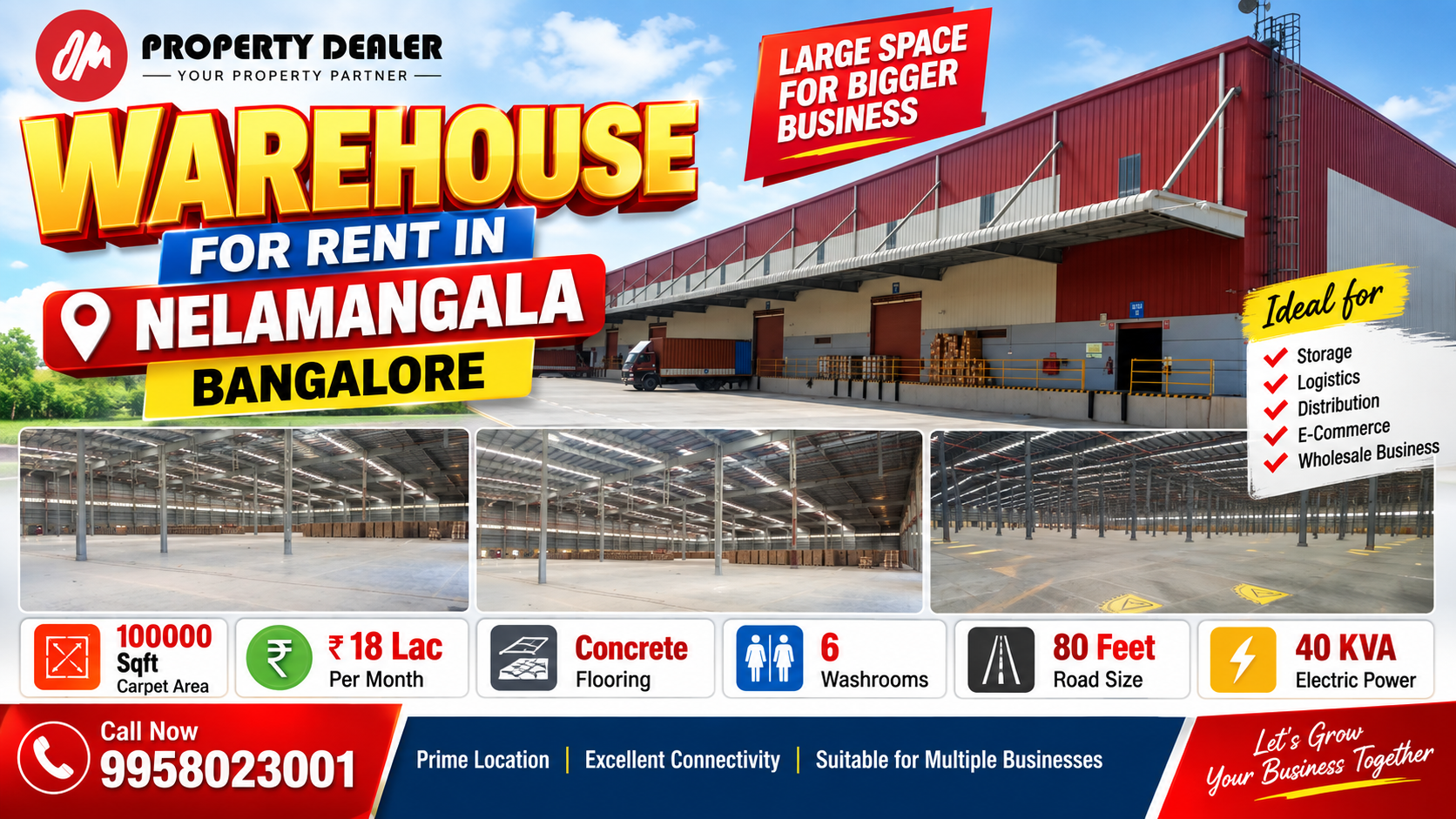 100000 Sqft Warehouse for Rent in Nelamangala Bangalore
